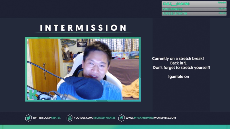 Kiratze’s intermission aka stretch-break screen.